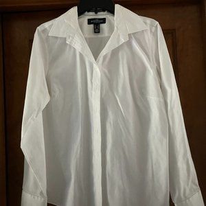 Lands' End Long sleeved white blouse, Size 12